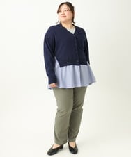 OLLFA11089 eur3(エウルキューブ) 【大きいサイズ】さらさらストレッチストレートパンツ カーキ(36)