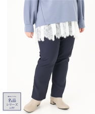 OLLFA11089 eur3(エウルキューブ) 【大きいサイズ】さらさらストレッチストレートパンツ ネイビー(57)