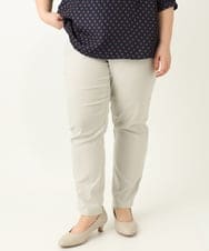 OLLFA11089 eur3(エウルキューブ) 【大きいサイズ】さらさらストレッチストレートパンツ グレージュ(89)