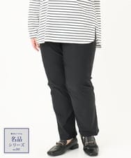 OLLFA11089 eur3(エウルキューブ) 【大きいサイズ】さらさらストレッチストレートパンツ ブラック(94)