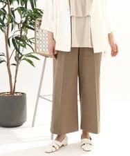 OLLFA28119 eur3(エウルキューブ) 【大きいサイズ】センタープレスワイドパンツ モカ(84)