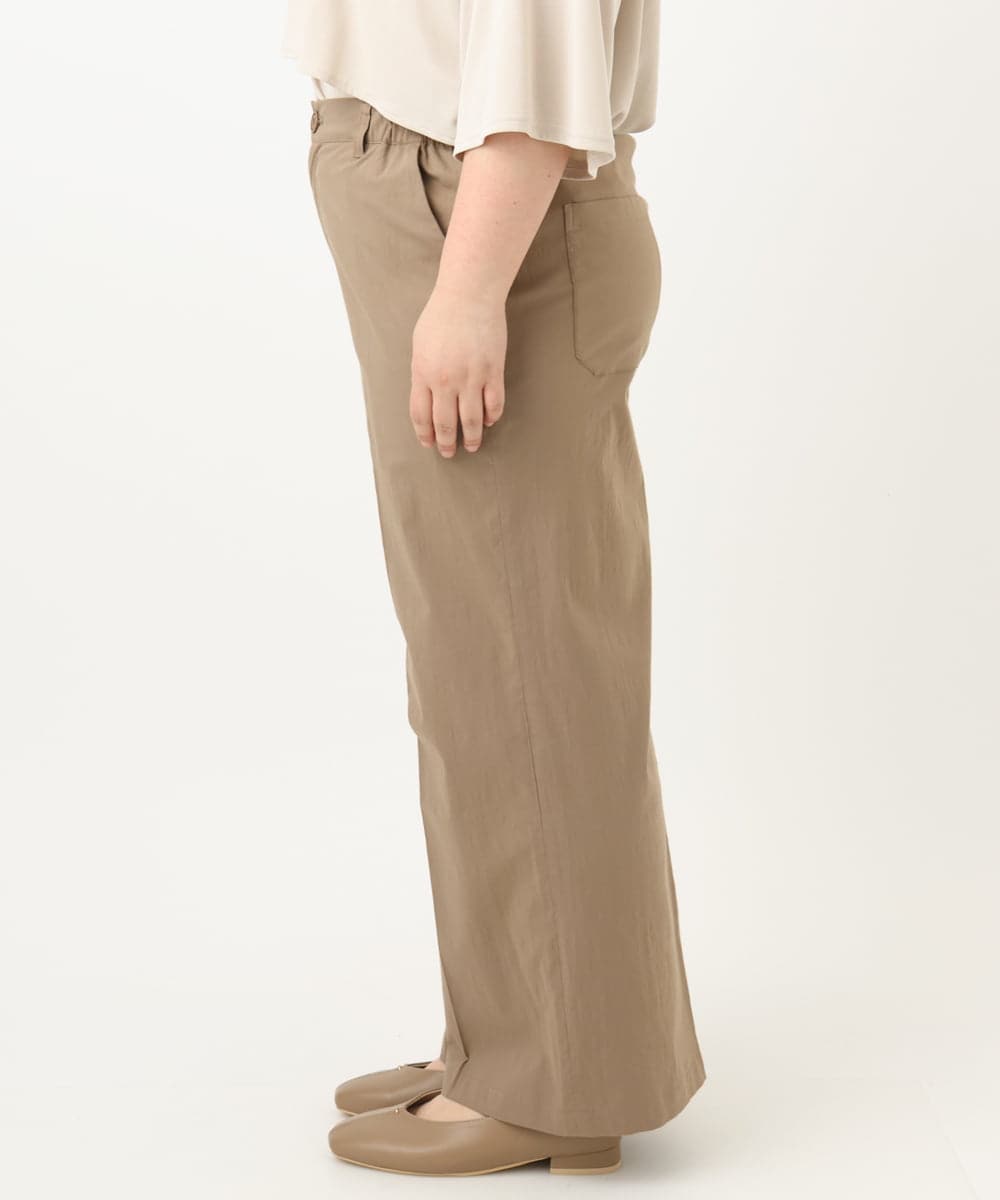 OLLFA28119 eur3(エウルキューブ) 【大きいサイズ】センタープレスワイドパンツ モカ(84)