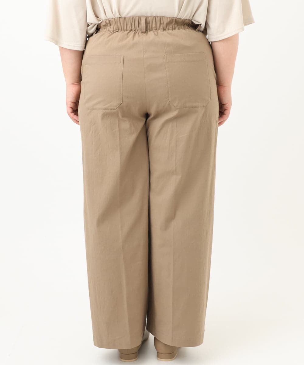 OLLFA28119 eur3(エウルキューブ) 【大きいサイズ】センタープレスワイドパンツ モカ(84)