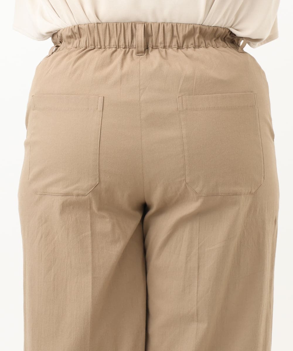 OLLFA28119 eur3(エウルキューブ) 【大きいサイズ】センタープレスワイドパンツ モカ(84)