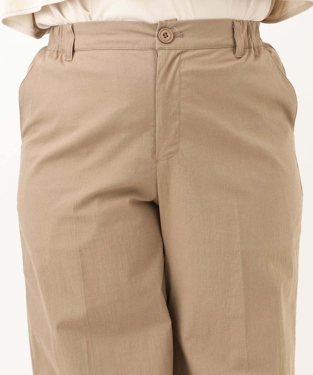 OLLFA28119 eur3(エウルキューブ) 【大きいサイズ】センタープレスワイドパンツ モカ(84)