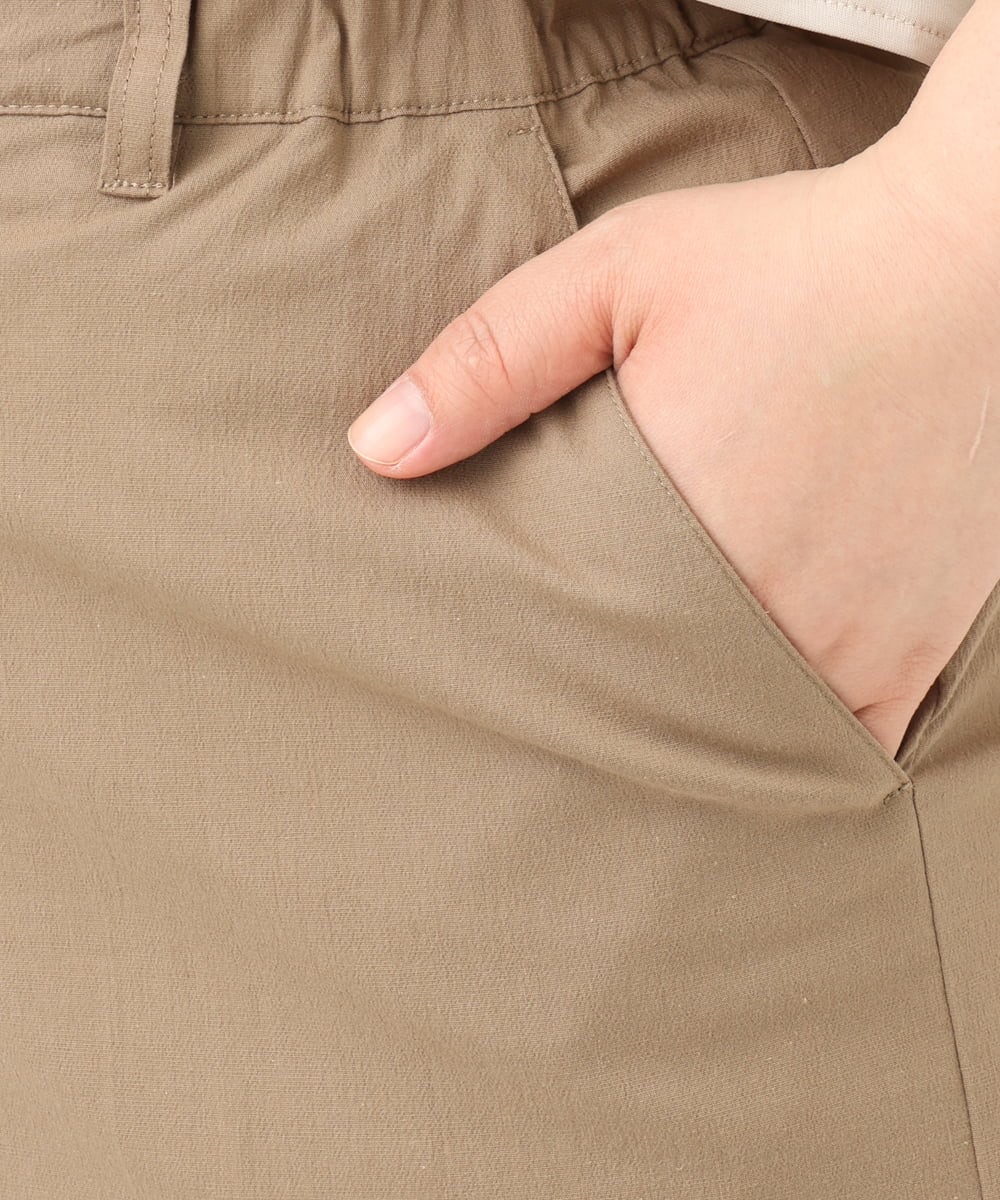 OLLFA28119 eur3(エウルキューブ) 【大きいサイズ】センタープレスワイドパンツ モカ(84)