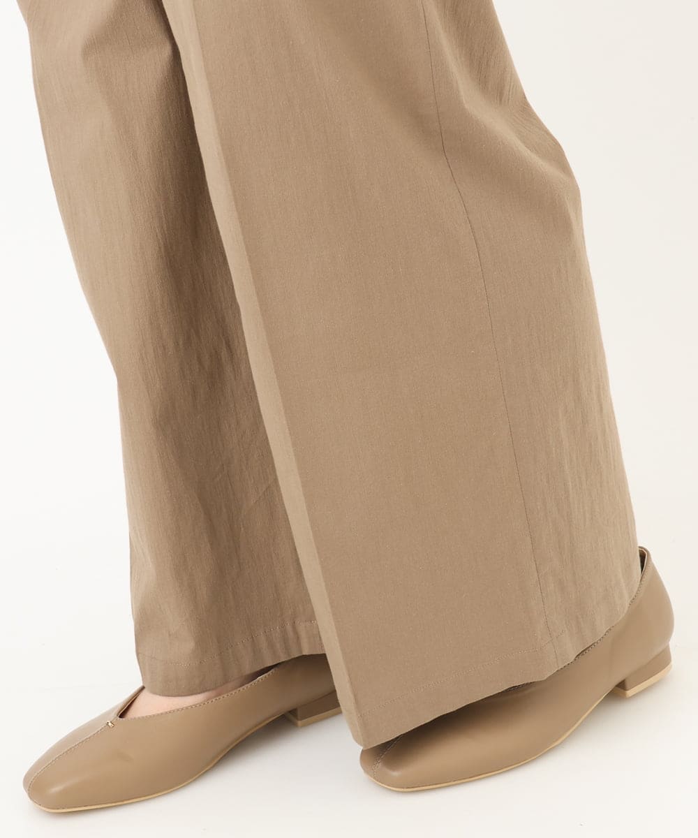 OLLFA28119 eur3(エウルキューブ) 【大きいサイズ】センタープレスワイドパンツ モカ(84)