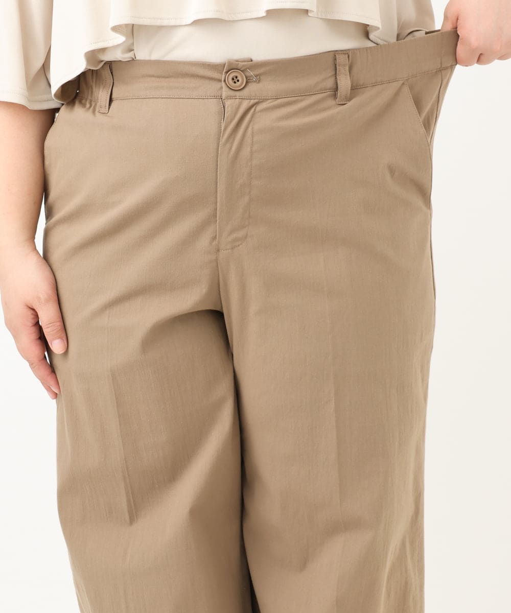 OLLFA28119 eur3(エウルキューブ) 【大きいサイズ】センタープレスワイドパンツ モカ(84)