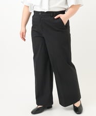 OLLFA28119 eur3(エウルキューブ) 【大きいサイズ】センタープレスワイドパンツ ブラック(94)