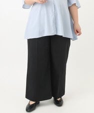 OLLFA28119 eur3(エウルキューブ) 【大きいサイズ】センタープレスワイドパンツ ブラック(94)