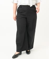 OLLFA28119 eur3(エウルキューブ) 【大きいサイズ】センタープレスワイドパンツ ブラック(94)