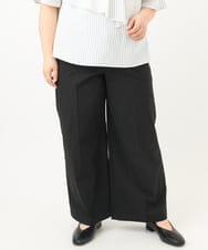 OLLFA28119 eur3(エウルキューブ) 【大きいサイズ】センタープレスワイドパンツ ブラック(94)