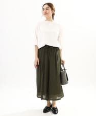 OLLFA29099 eur3(エウルキューブ) 【大きいサイズ】スラブワイドパンツ カーキ(36)