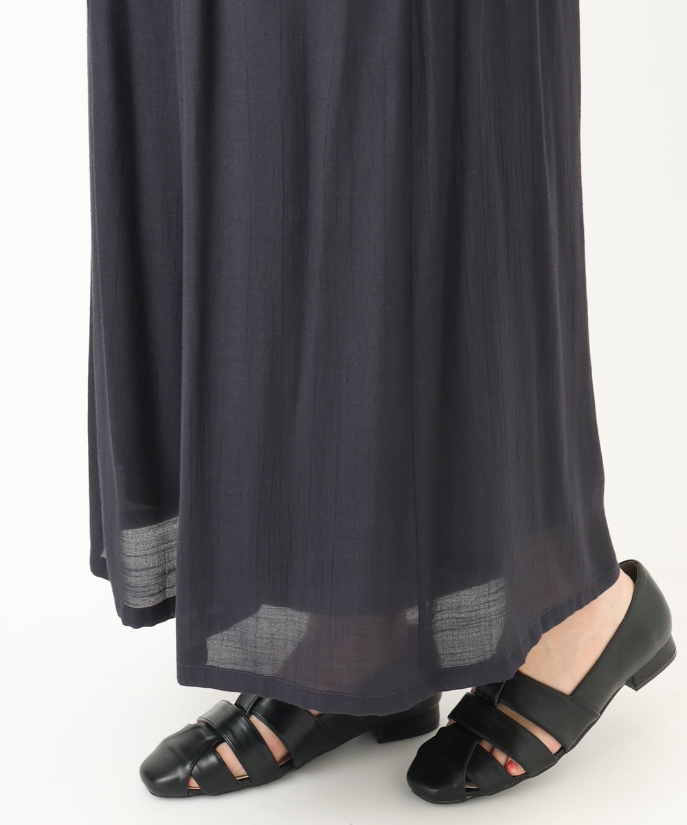 OLLFA29099 eur3(エウルキューブ) 【大きいサイズ】スラブワイドパンツ ネイビー(57)