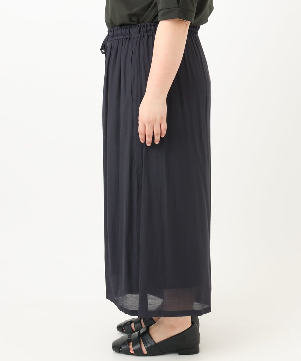 OLLFA29099 eur3(エウルキューブ) 【大きいサイズ】スラブワイドパンツ ネイビー(57)