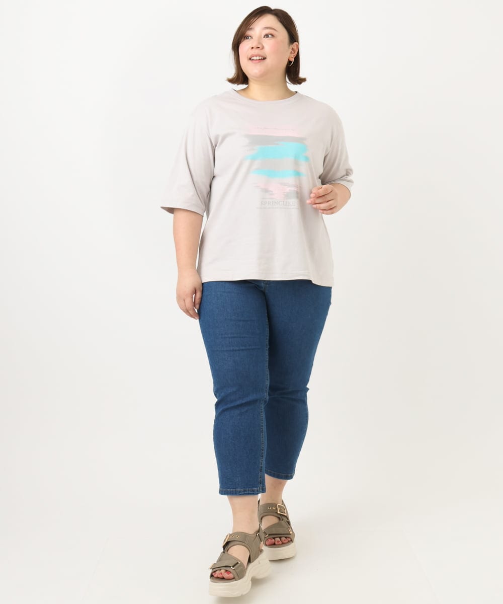 OLLFA33089 eur3(エウルキューブ) 【大きいサイズ/接触冷感】ストレッチデニムパンツ ブルー(55)