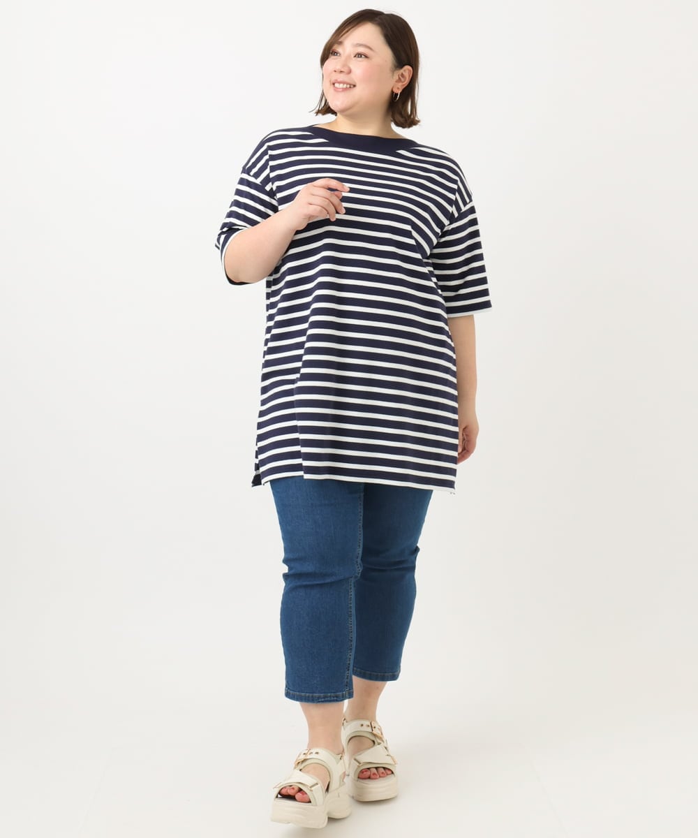 OLLFA33089 eur3(エウルキューブ) 【大きいサイズ/接触冷感】ストレッチデニムパンツ ブルー(55)