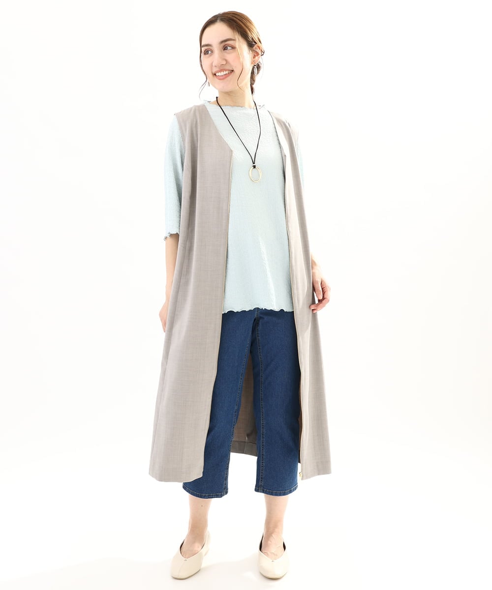 OLLFA33089 eur3(エウルキューブ) 【大きいサイズ/接触冷感】ストレッチデニムパンツ ブルー(55)