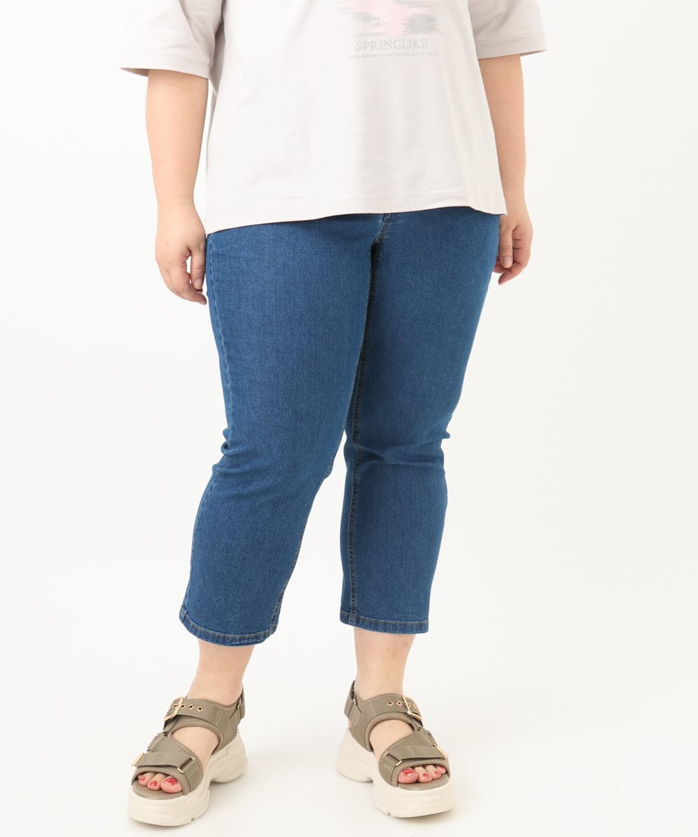 OLLFA33089 eur3(エウルキューブ) 【大きいサイズ/接触冷感】ストレッチデニムパンツ ブルー(55)