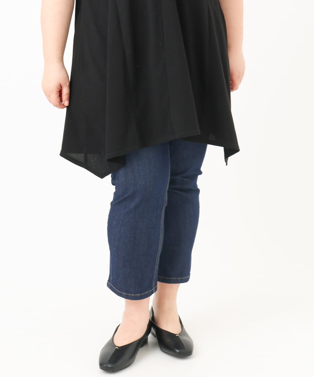 OLLFA33089 eur3(エウルキューブ) 【大きいサイズ/接触冷感】ストレッチデニムパンツ ネイビー(57)