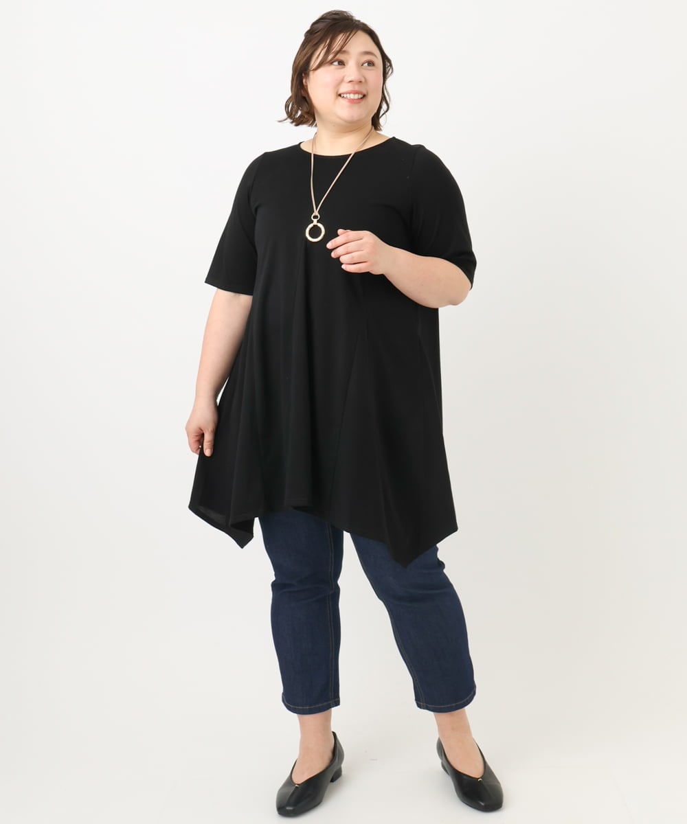 OLLFA33089 eur3(エウルキューブ) 【大きいサイズ/接触冷感】ストレッチデニムパンツ ネイビー(57)