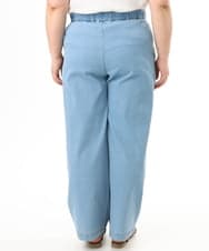 OLLFD16109 eur3(エウルキューブ) 【大きいサイズ/接触冷感】デニムイージーパンツ ライトブルー