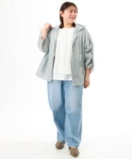 OLLFD16109 eur3(エウルキューブ) 【大きいサイズ/接触冷感】デニムイージーパンツ ライトブルー