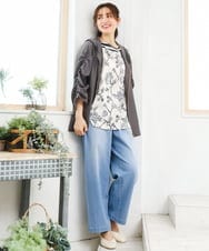 OLLFD16109 eur3(エウルキューブ) 【大きいサイズ/接触冷感】デニムイージーパンツ ライトブルー