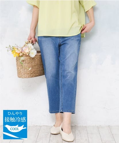OLLFD17089 eur3 【WEB先行販売】【大きいサイズ/接冷感触】ストレッチゆるフィットデニム