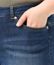 OLLFD17089 eur3(エウルキューブ) 【WEB先行販売】【大きいサイズ/接冷感触】ストレッチゆるフィットデニム ネイビー