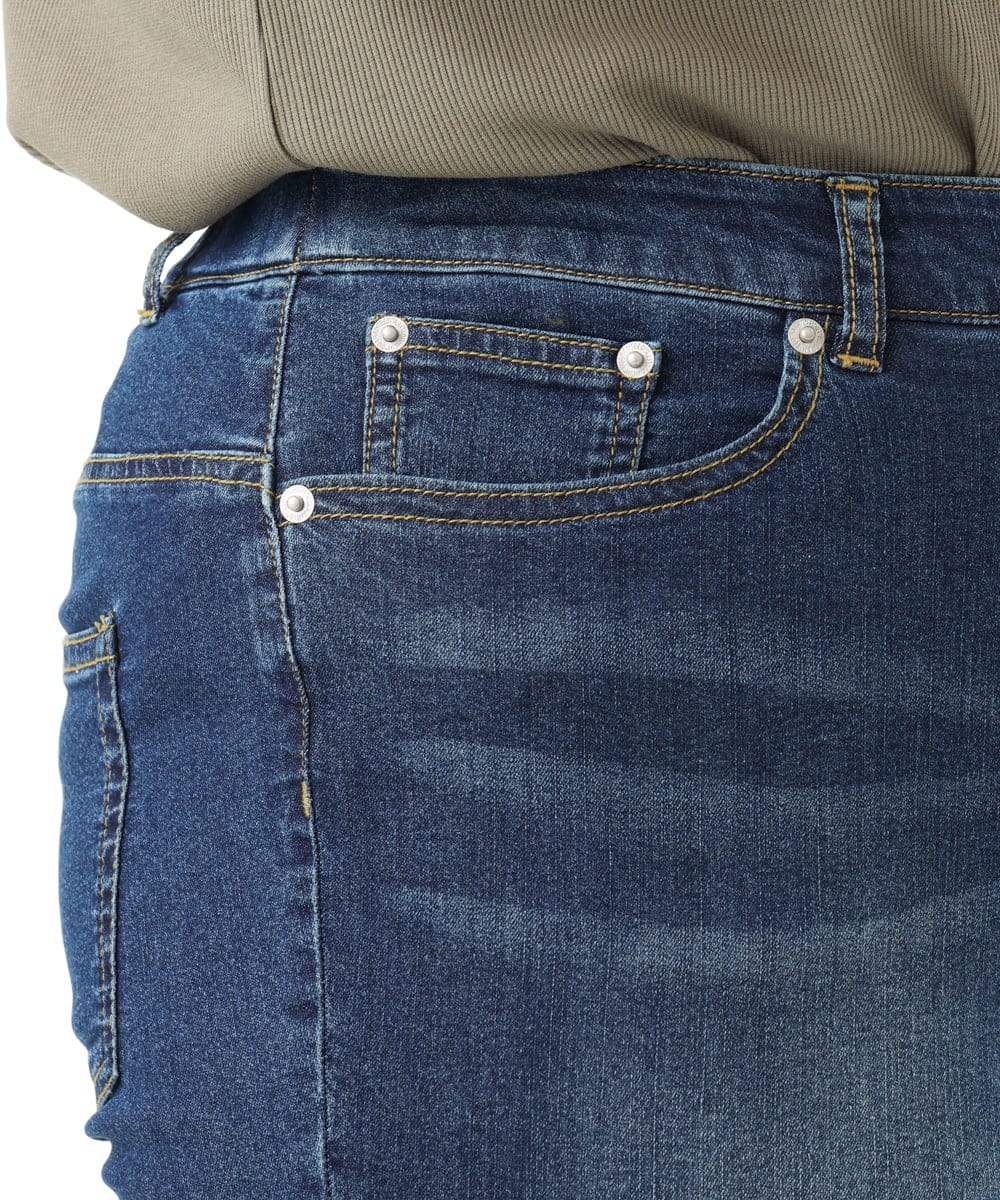 OLLFD17089 eur3(エウルキューブ) 【WEB先行販売】【大きいサイズ/接冷感触】ストレッチゆるフィットデニム ネイビー