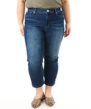 OLLFD17089 eur3(エウルキューブ) 【WEB先行販売】【大きいサイズ/接冷感触】ストレッチゆるフィットデニム ネイビー