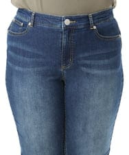 OLLFD17089 eur3(エウルキューブ) 【WEB先行販売】【大きいサイズ/接冷感触】ストレッチゆるフィットデニム ネイビー