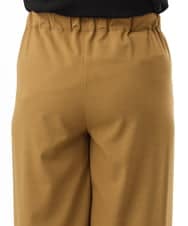 OLLFD18099 eur3(エウルキューブ) 【WEB先行販売】【大きいサイズ】ストレッチワイドイージーパンツ キャメル