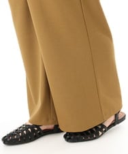 OLLFD18099 eur3(エウルキューブ) 【WEB先行販売】【大きいサイズ】ストレッチワイドイージーパンツ キャメル