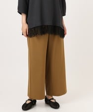 OLLFD18099 eur3(エウルキューブ) 【大きいサイズ】ストレッチワイドイージーパンツ キャメル