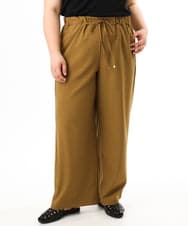 OLLFD18099 eur3(エウルキューブ) 【WEB先行販売】【大きいサイズ】ストレッチワイドイージーパンツ キャメル