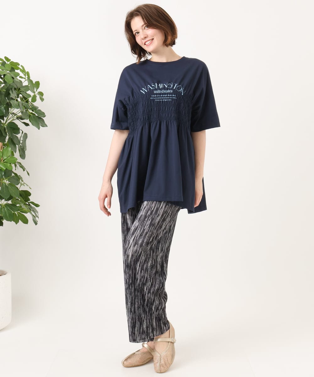 OLLFD19099 eur3(エウルキューブ) 【大きいサイズ/セルフカット可】プリーツパンツ ブラック