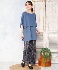 OLLFD19099 eur3(エウルキューブ) 【大きいサイズ/セルフカット可】プリーツパンツ ブラック