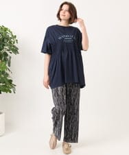 OLLFD19099 eur3(エウルキューブ) 【大きいサイズ/セルフカット可】プリーツパンツ ブラック