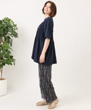 OLLFD19099 eur3(エウルキューブ) 【大きいサイズ/セルフカット可】プリーツパンツ ブラック