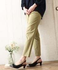 OLLFD25089 eur3(エウルキューブ) 【WEB先行販売】【シリーズ累計販売2万枚！/大きいサイズ】さらさらストレッチテーパードパンツ ライトグリーン(30)