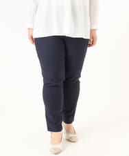 OLLFD25089 eur3(エウルキューブ) 【WEB先行販売】【シリーズ累計販売2万枚！/大きいサイズ】さらさらストレッチテーパードパンツ ネイビー(57)