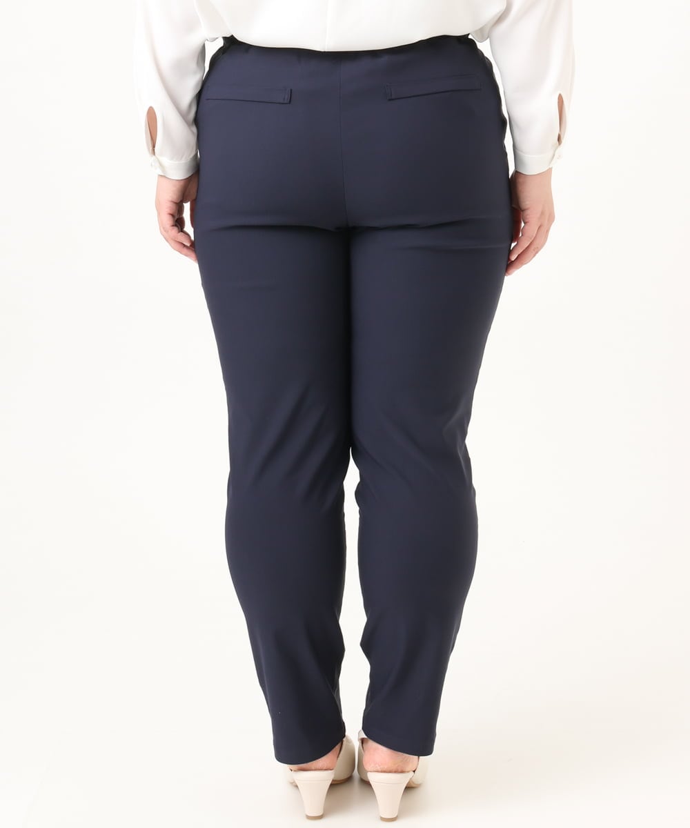 OLLFD25089 eur3(エウルキューブ) 【WEB先行販売】【シリーズ累計販売2万枚！/大きいサイズ】さらさらストレッチテーパードパンツ ネイビー(57)