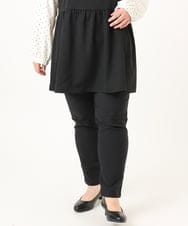 OLLFD25089 eur3(エウルキューブ) 【WEB先行販売】【シリーズ累計販売2万枚！/大きいサイズ】さらさらストレッチテーパードパンツ ブラック(94)