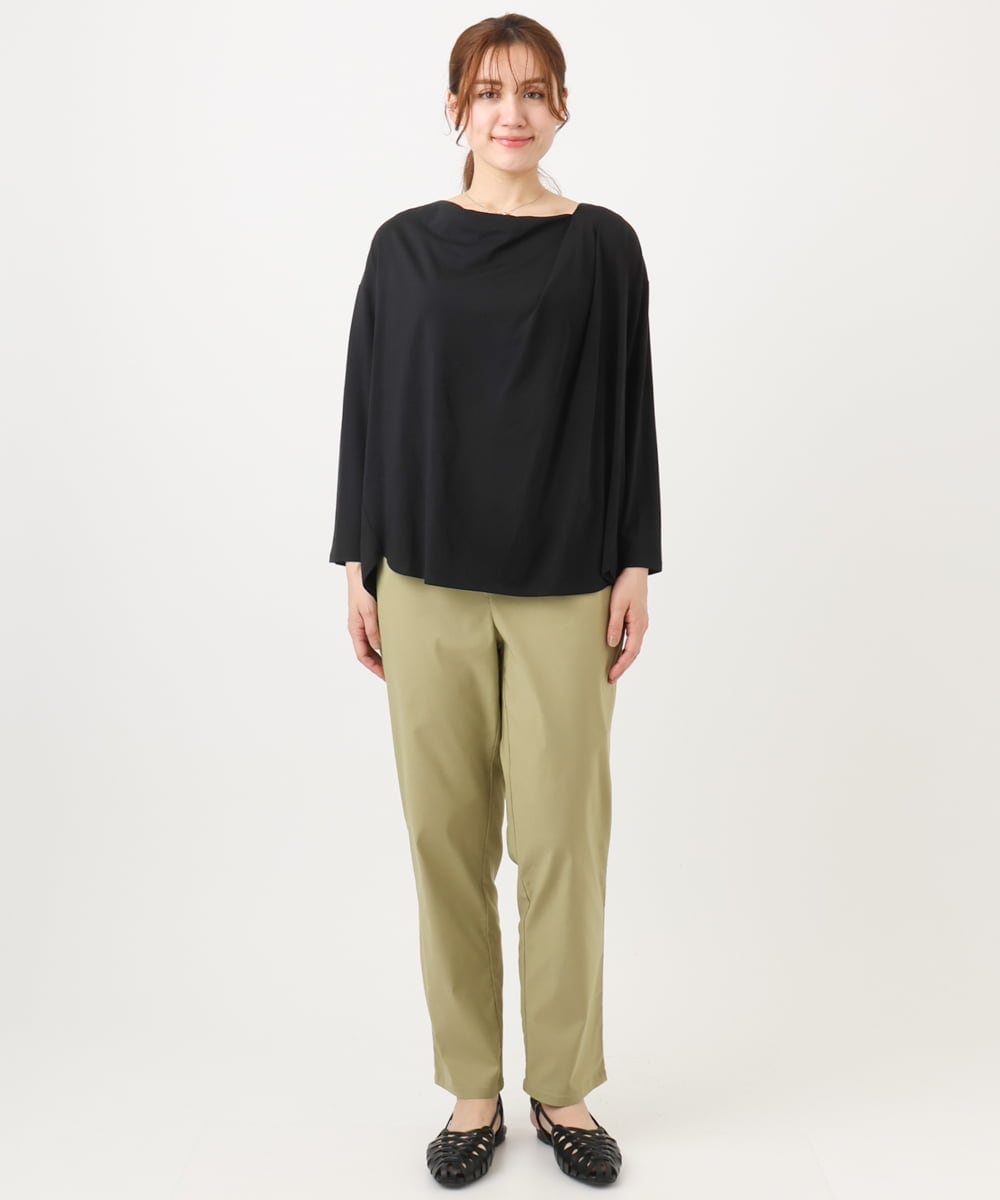 OLLFD27089 eur3(エウルキューブ) 【大きいサイズ】さらさらストレッチストレートパンツ ライトグリーン(30)