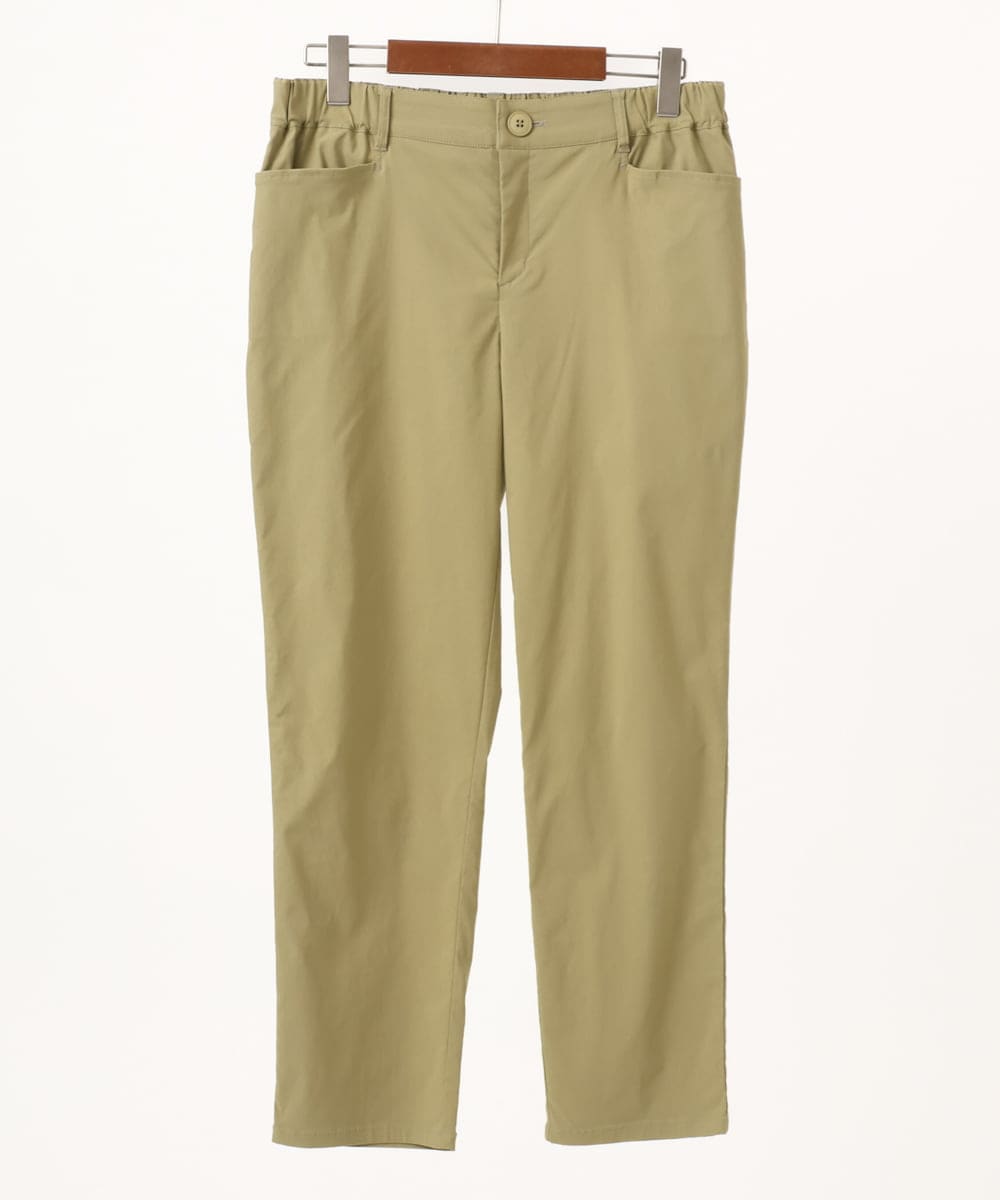 OLLFD27089 eur3(エウルキューブ) 【WEB先行販売】【大きいサイズ】さらさらストレッチストレートパンツ ライトグリーン(30)