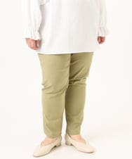 OLLFD27089 eur3(エウルキューブ) 【WEB先行販売】【大きいサイズ】さらさらストレッチストレートパンツ ライトグリーン(30)