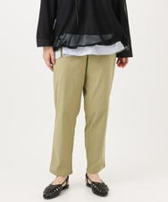 OLLFD27089 eur3(エウルキューブ) 【大きいサイズ】さらさらストレッチストレートパンツ ライトグリーン(30)