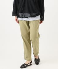 OLLFD27089 eur3(エウルキューブ) 【大きいサイズ】さらさらストレッチストレートパンツ ライトグリーン(30)